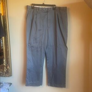Men's gray cotton twill stretch Pants with cuff size 42x29